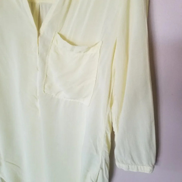 𝅺anthropologie  Cloth & Stone Yellow Button Up Blouse XS - Picture 9 of 13